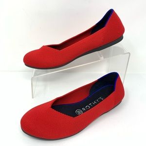 Rothy's Red Round Toe Ballet Flats Size 7.5
